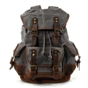 Canvas Stitching Leather Mountaineering Bag
